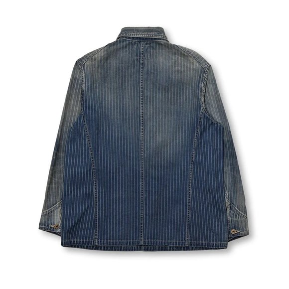 Full Count Indigo Wabash Stripe Chore Jacket - Picture 2 of 4